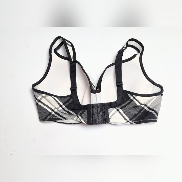 Cacique Black/White Smooth Balconette Underwire Bra with Lace Overlay 38DD - Picture 2 of 7